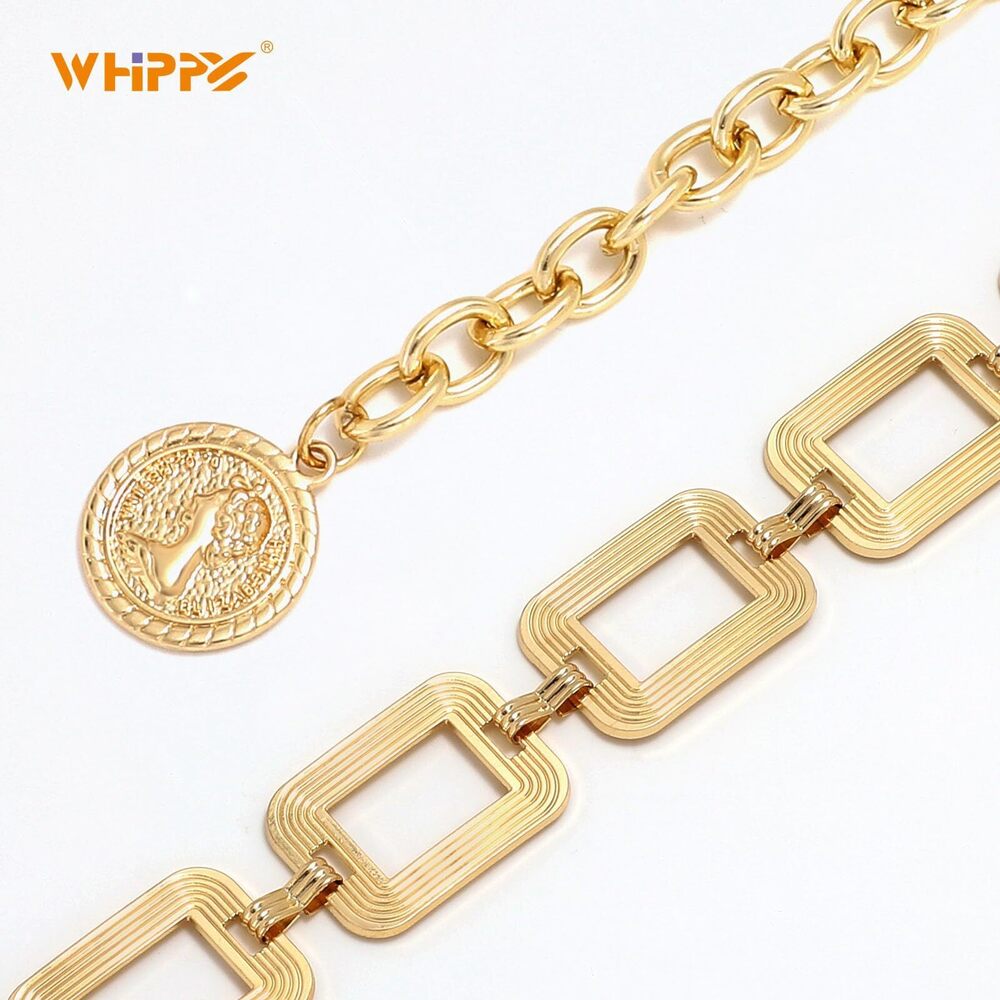 5414 Metal Waist Chain Belt Women Adjustable Body Link Belts Ladies Fashion - Picture 3 of 7
